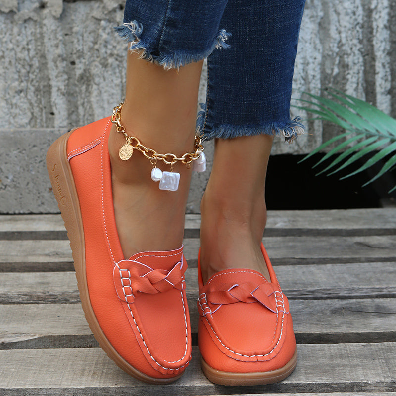 Street-Wave Comfortable Women's Red Moccasin Loafers For All-Day Style And Comfort