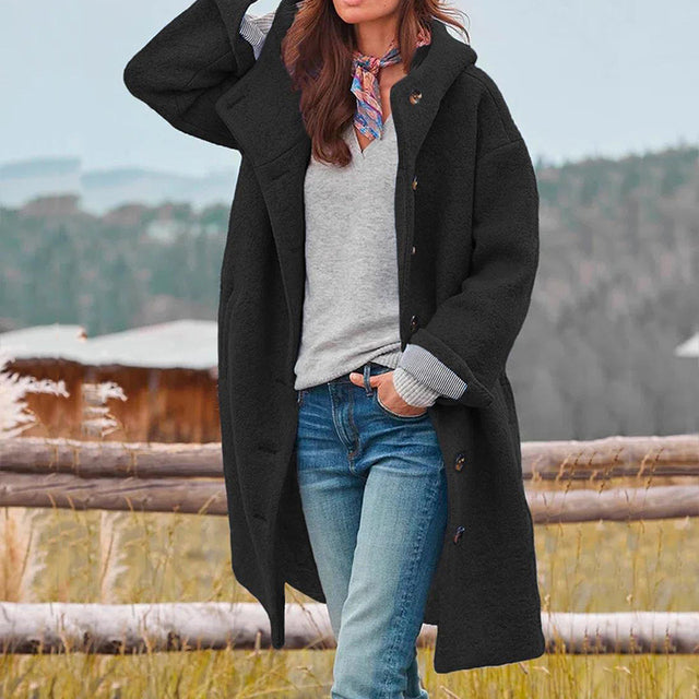 Street-wave Women's Hooded Fall Coat With Pockets Cozy Warmth And Versatile Outerwear