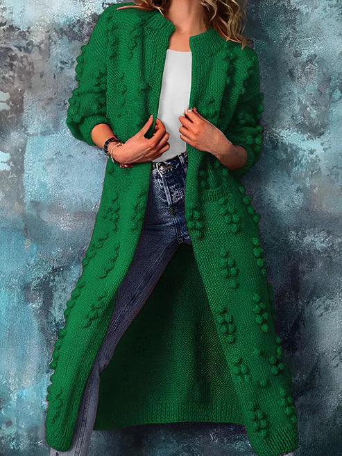 Street-Wave Cozy Long Knit Coat For Women Timeless Effortless Comfort Modern Everyday Wardrobe Essential