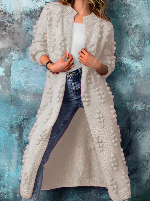 Street-Wave Cozy Long Knit Coat For Women Timeless Effortless Comfort Modern Everyday Wardrobe Essential