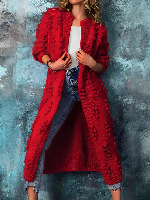 Street-Wave Cozy Long Knit Coat For Women Timeless Effortless Comfort Modern Everyday Wardrobe Essential