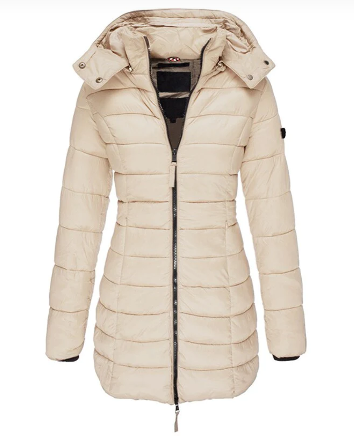 Street-Wave Women's Hooded Down Puffer Coat With Full Zip Front For Winter Warmth And Style