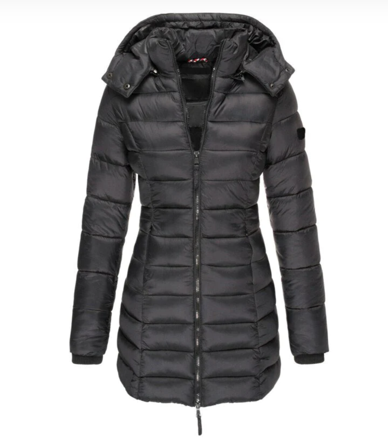 Street-Wave Women's Hooded Down Puffer Coat With Full Zip Front For Winter Warmth And Style