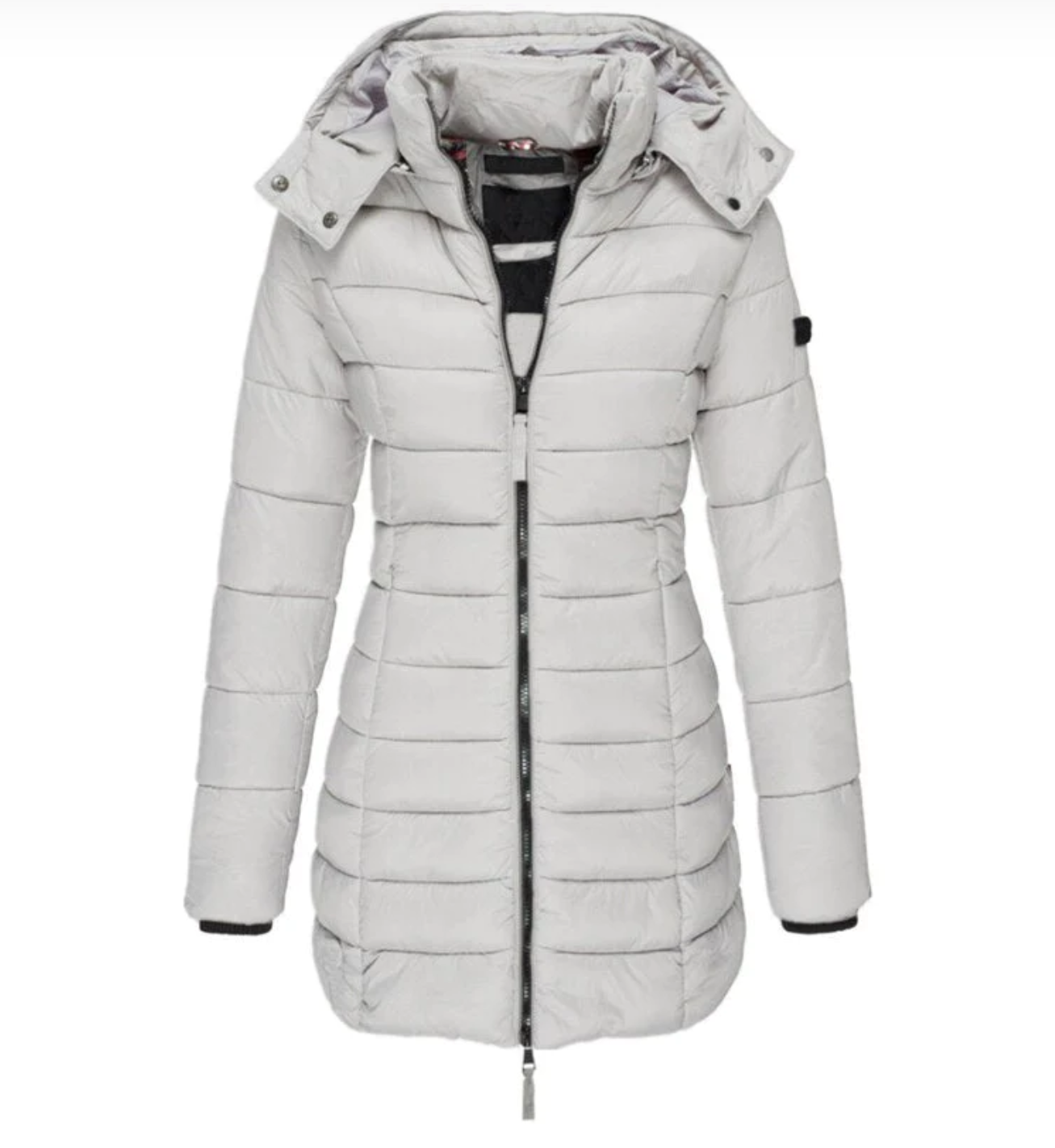Street-Wave Women's Hooded Down Puffer Coat With Full Zip Front For Winter Warmth And Style