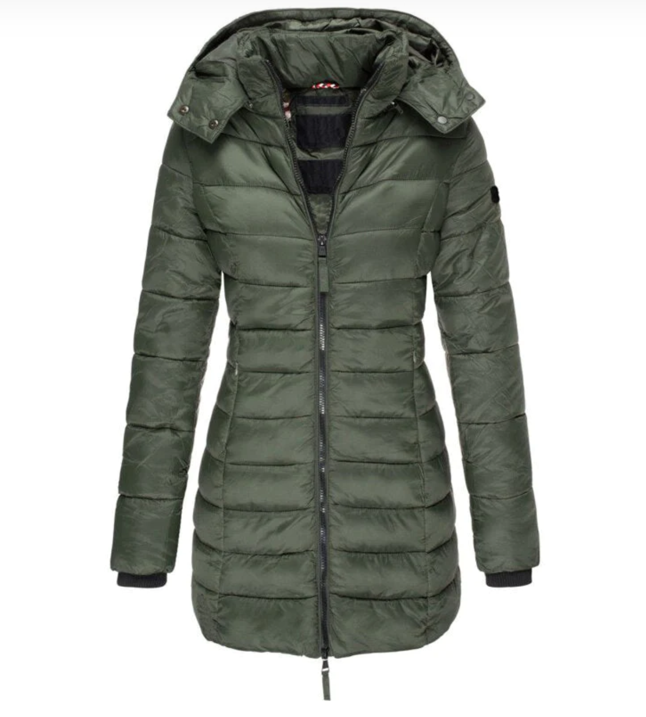 Street-Wave Women's Hooded Down Puffer Coat With Full Zip Front For Winter Warmth And Style