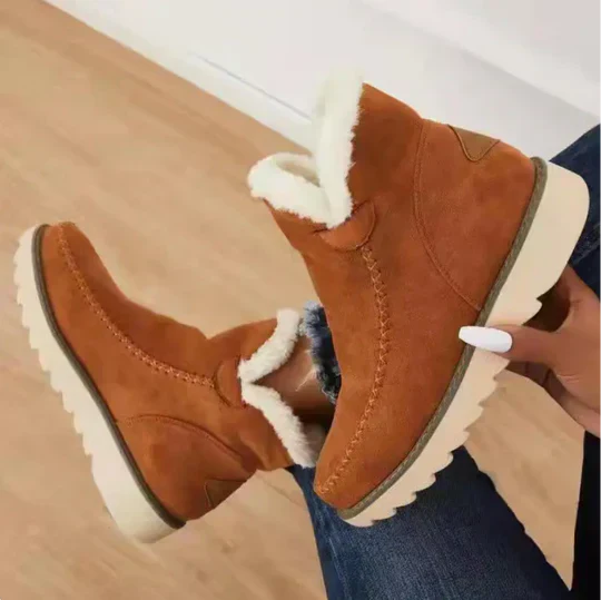 Street-wave Women's Plush Shearling Boots Cozy Warm Winter Boots for Stylish Ladies