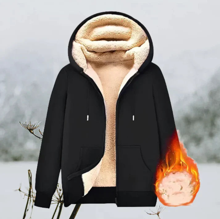Street-wave Cashmere Hooded Jacket for Unisex Urban Style Enthusiasts Luxurious Warmth and Plush Shearling Comfort