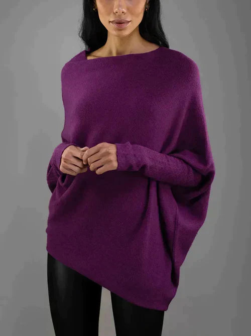 Street-wave Off Shoulder Knit Sweater For Women Cozy Everyday Style Modern Lounge Pullover