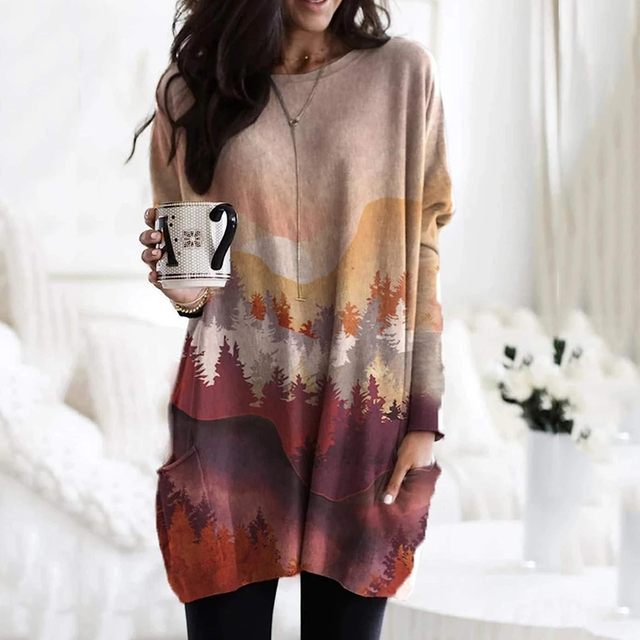 Street-wave Womens Longline Knit Pullover With Chevron Color Block Pattern For Cozy Warmth