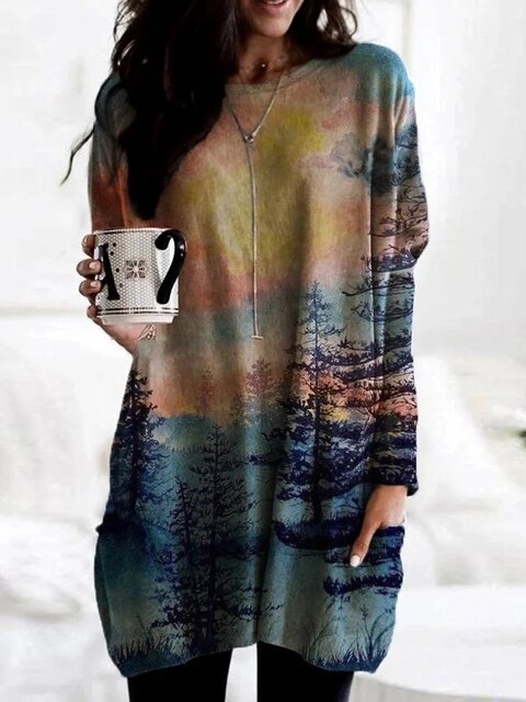 Street-wave Womens Longline Knit Pullover With Chevron Color Block Pattern For Cozy Warmth