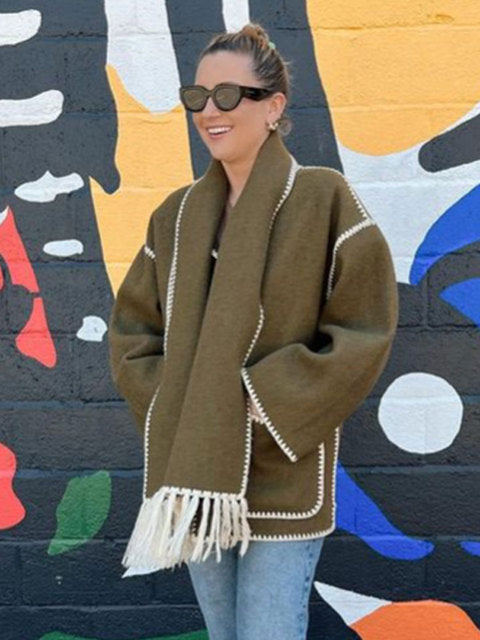 Street-Wave Celeste Winter Coat For Women With Fringe Detailing Premium Warmth And Pockets