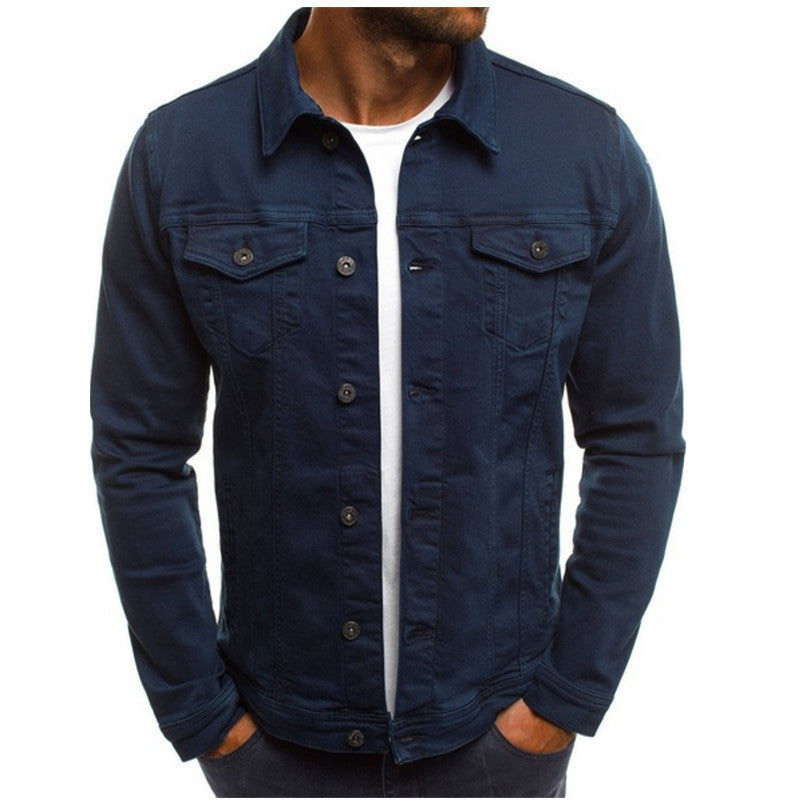 Nordic Flair Men Denim Jacket Regular Fit Button Closure Chest Pockets Structured Seams