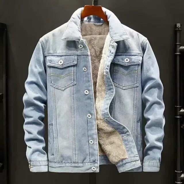Street-Wave Denim Encore Jacket For Men Modern Warmth Durable Denim Urban Streetwear Style