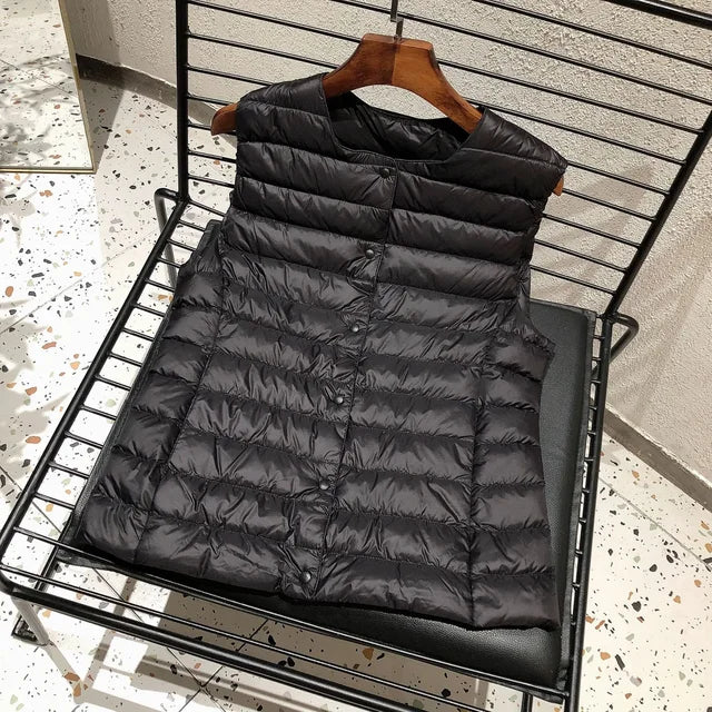 Street-wave Puffer Vest For Women Lightweight Warmth Chic Comfort Trendy Outerwear
