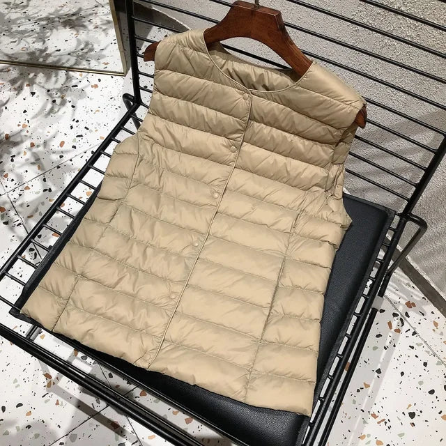 Street-wave Puffer Vest For Women Lightweight Warmth Chic Comfort Trendy Outerwear