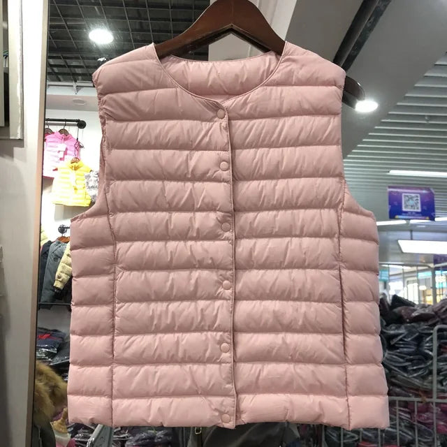 Street-wave Puffer Vest For Women Lightweight Warmth Chic Comfort Trendy Outerwear