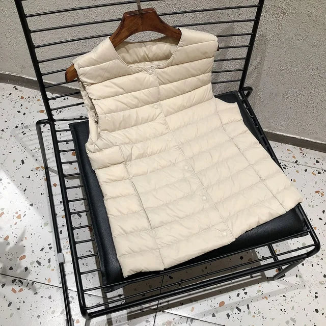 Street-wave Puffer Vest For Women Lightweight Warmth Chic Comfort Trendy Outerwear