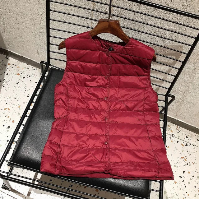 Street-wave Puffer Vest For Women Lightweight Warmth Chic Comfort Trendy Outerwear