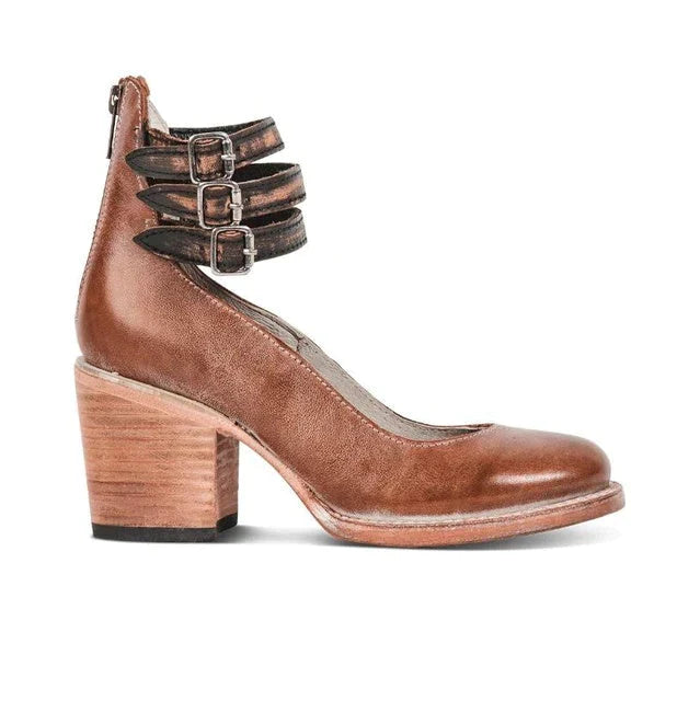 Street-wave Classic Heels Ankle Boots With Straps Buckles For Women Timeless Elegance