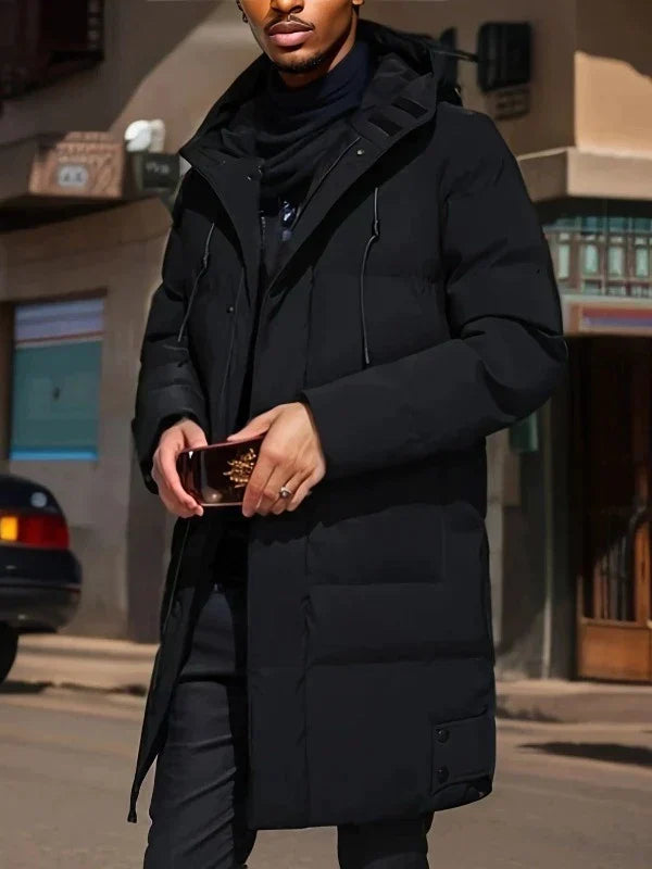 Street-wave Men's Long Puffer Coat Winter Jacket Warm Insulated Comfort Fit All Season For Style Conscious Men