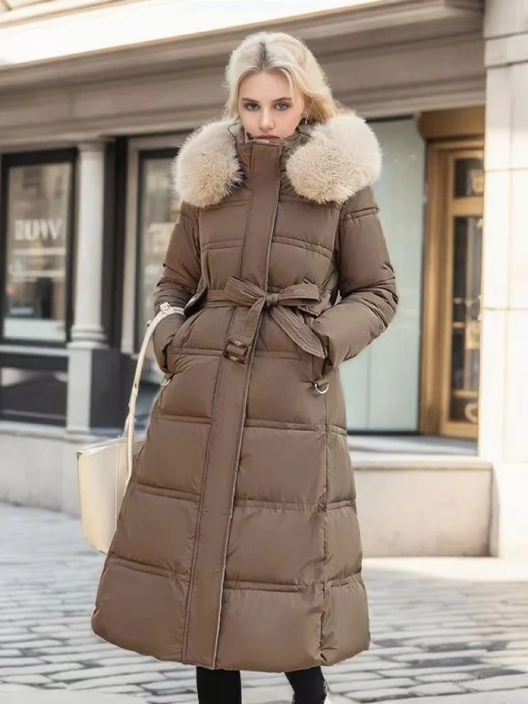 Street-Wave Luxurious Long Parka Coat For Women With Adjustable Waist And Premium Warmth