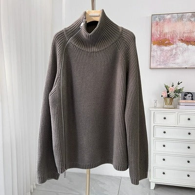 Streetwave Women's Chunky Knit Zip Front Cardigan Cozy Elegant Versatile Everyday