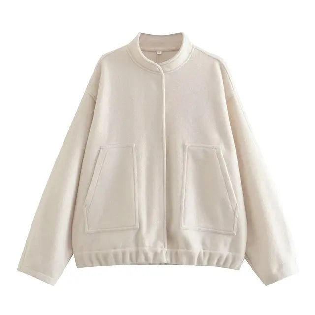 Street-wave Womens Oversized Bomber Jacket With Ample Pockets For All Body Types Comfort Fit