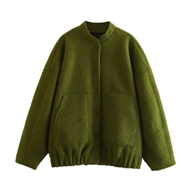 Street-wave Womens Oversized Bomber Jacket With Ample Pockets For All Body Types Comfort Fit