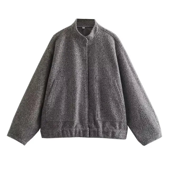 Street-wave Womens Oversized Bomber Jacket With Ample Pockets For All Body Types Comfort Fit