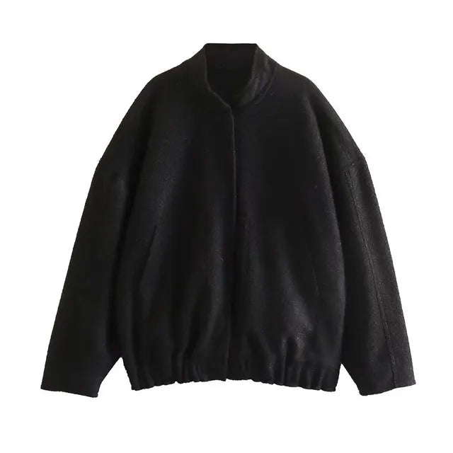 Street-wave Womens Oversized Bomber Jacket With Ample Pockets For All Body Types Comfort Fit