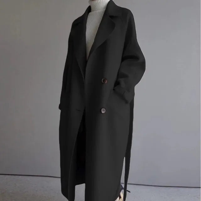 Street-Wave Women Wool Coat Long Winter Outerwear For Timeless Elegance And Warmth