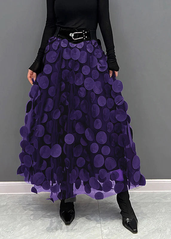 Street-Wave Polka Dot Tulle Patchwork Skirt For Women Dramatic Layered Fashion Statement