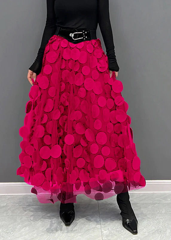 Street-Wave Polka Dot Tulle Patchwork Skirt For Women Dramatic Layered Fashion Statement