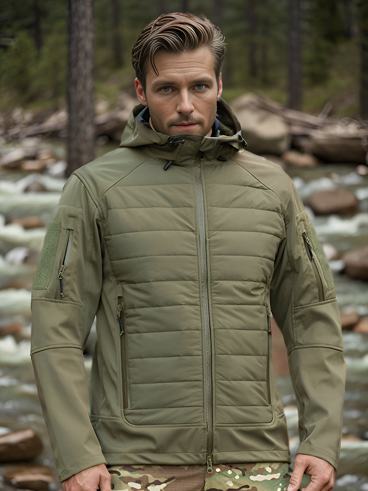 Street-wave Tactical Insulated Jacket for Men - Lightweight Warmth Packed Puffer With Compact Design