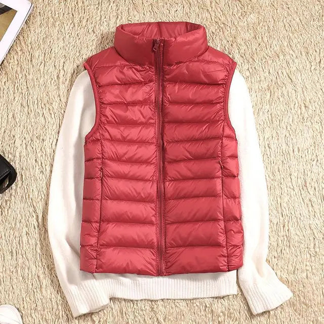Sleeveless Down Jacket Women Ultra Light Warmth Street-Wave
