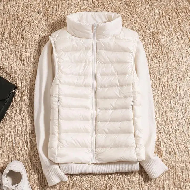 Sleeveless Down Jacket Women Ultra Light Warmth Street-Wave