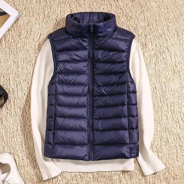 Sleeveless Down Jacket Women Ultra Light Warmth Street-Wave