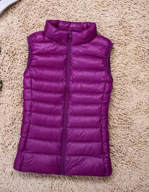 Sleeveless Down Jacket Women Ultra Light Warmth Street-Wave
