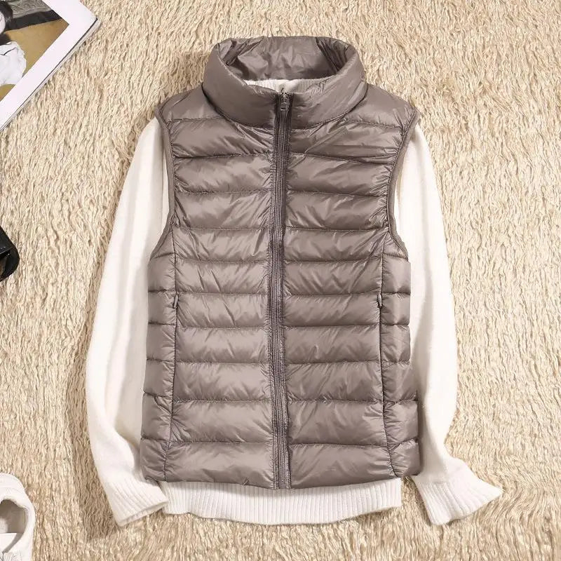 Rose Women’s Lightweight Zip Front Puffer Vest By Street-Wave