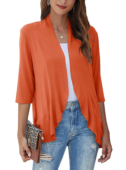 Street-wave Signature Cardigan For Women, Draped Open Front, Effortless Everyday Style