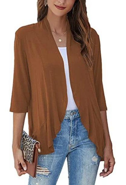 Street-wave Signature Cardigan For Women, Draped Open Front, Effortless Everyday Style