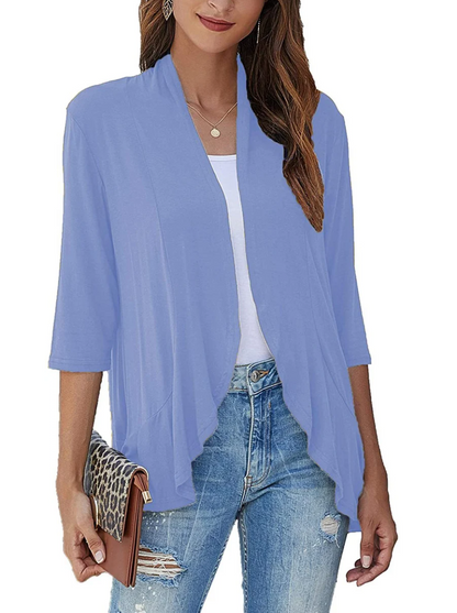 Street-wave Signature Cardigan For Women, Draped Open Front, Effortless Everyday Style