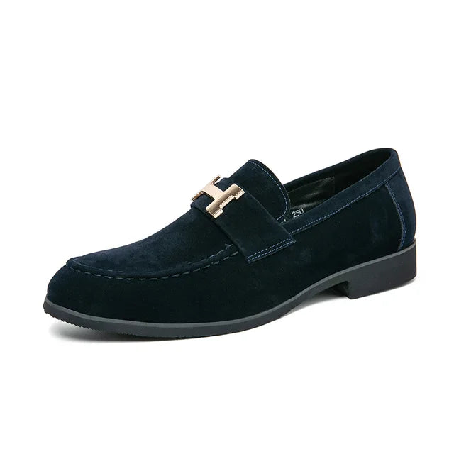 ModeMann Men's Suede Loafers With Horsebit Buckle Premium Comfort For Business And Casual