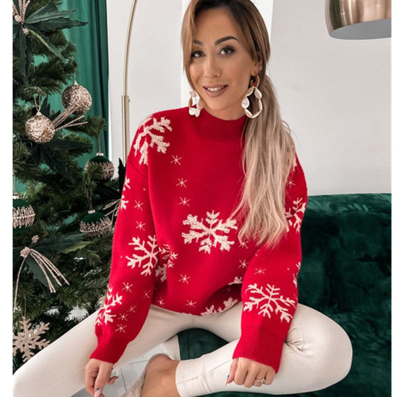 Snowflake Christmas Sweater MutualDropShopping Cozy Unisex Holiday Knit