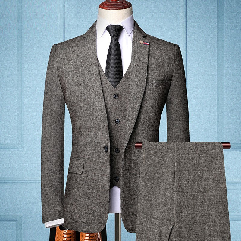Mens Tan Brown 3 Piece Herringbone Checkered Suit for Formal Occasions by Street-Wave