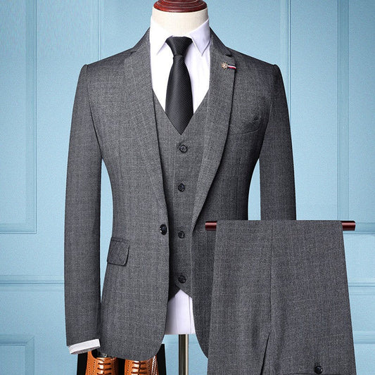 Mens Tan Brown 3 Piece Herringbone Checkered Suit for Formal Occasions by Street-Wave