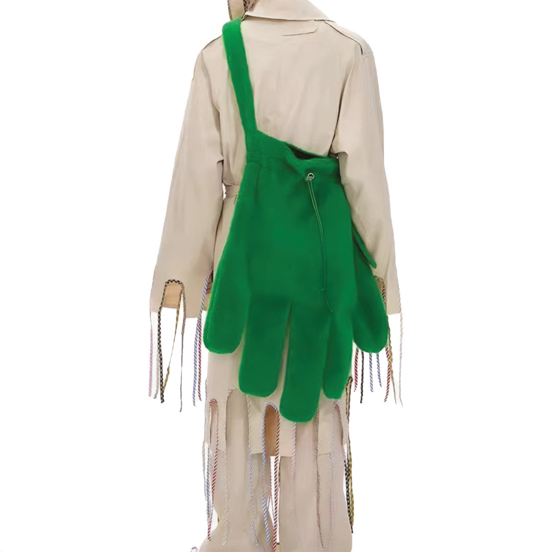 Street-Wave Soft Fleece Glove Crossbody Bag - Faux Sherpa Laptop Carrier With Playful Silhouette