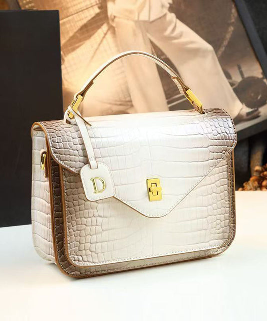 Sac fourre-tout en cuir de veau beige gaufré durable, nouveauté 2025 - Street-Wave