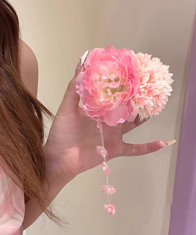 Nouvelle épingle à cheveux à pompon pivoine en alliage rose 2025 - Street-Wave