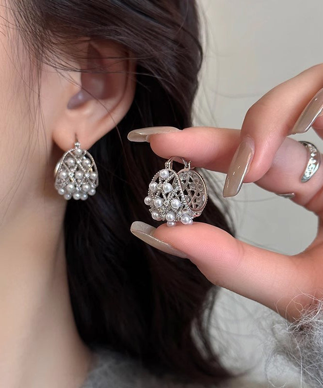 Boucles d'oreilles créoles ajourées en alliage de cuivre et soie, nouvelle collection 2025 - Street-Wave